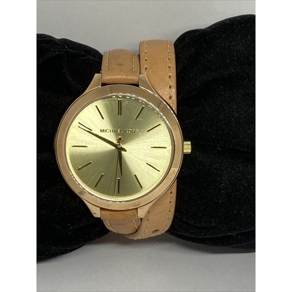 Michael Kors MK4288 Women's Beige Leather Analog S - Picture 3 of 12